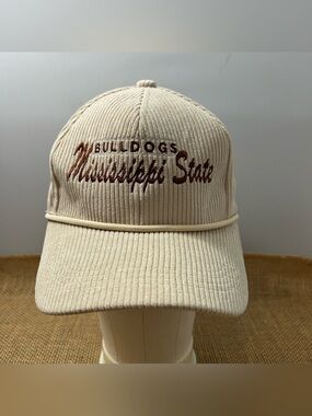 Mississippi State Bulldogs Rope Hat Structured Corduroy Baseball Cap NCAA Beige